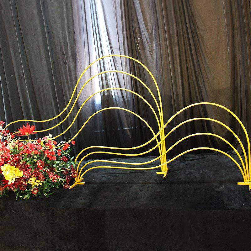 新款婚庆道具假山摆件舞台背景装饰线条山形路引婚礼布置半壁江山