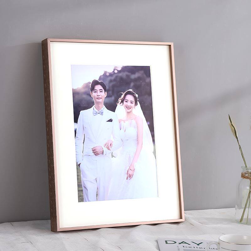铝合金北欧细窄边婚纱照片相框画框照片冲印挂墙36寸装裱任意尺寸