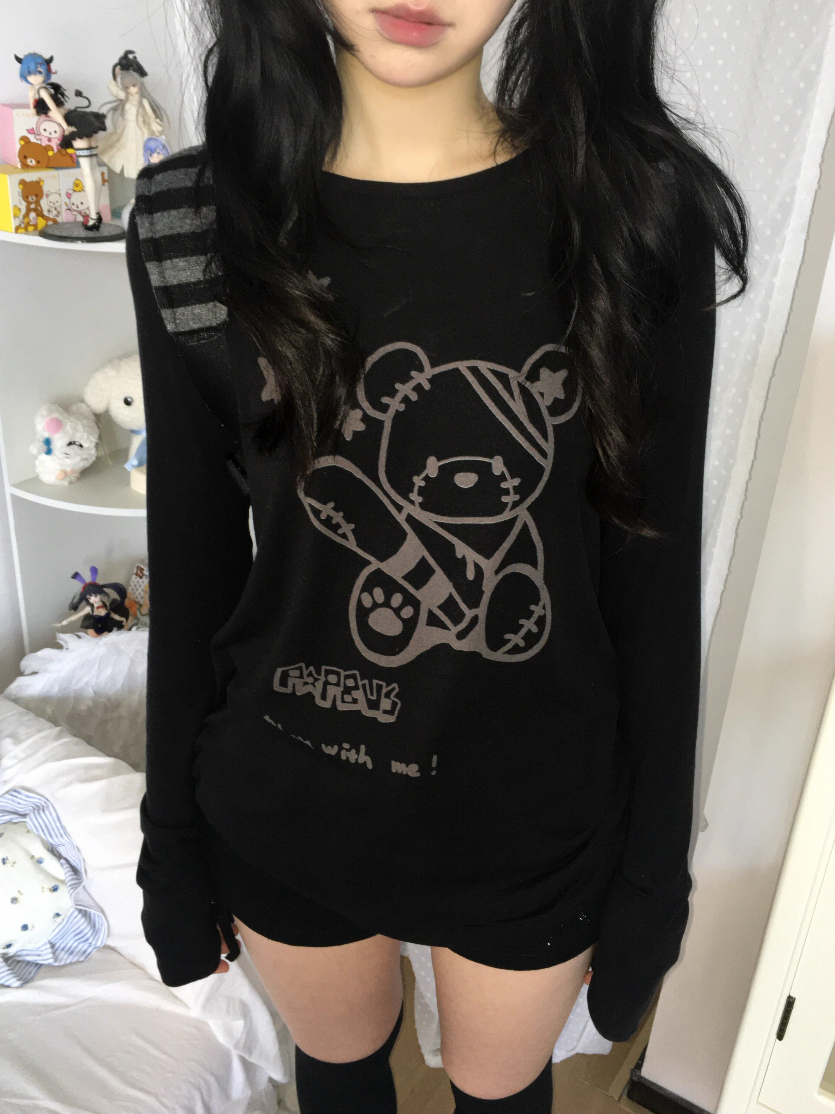 thumbnail for Popbus Baseball Bear Drooping Sunscreen Printed Top Waist Slimming Skin-Friendly Long Sleeve T-Shirt