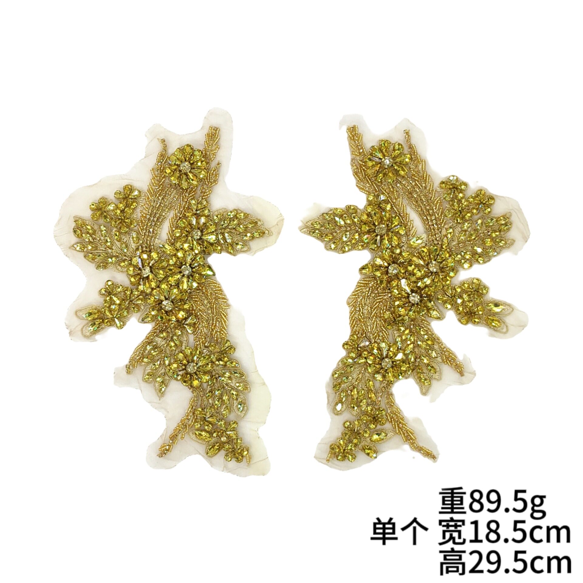 1对价 黑红蓝紫香槟粉AB彩色玻璃钻重工钉珠大花片手缝钻服装辅料