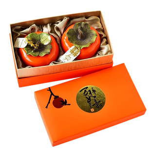 免费看样创意陶瓷柿子喜糖盒子结婚满月伴手礼盒装订婚喜糖罐婚礼