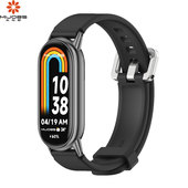 8表带硅胶腕带nfc版 智能配件运动金属替换带男女快拆连接器手表带手腕带卡扣小码 适用小米手环10 小号S码