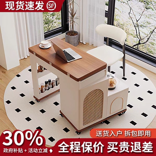 实木茶桌可伸缩折叠多功能旋转移动茶车带烧水壶小户型家用小茶台