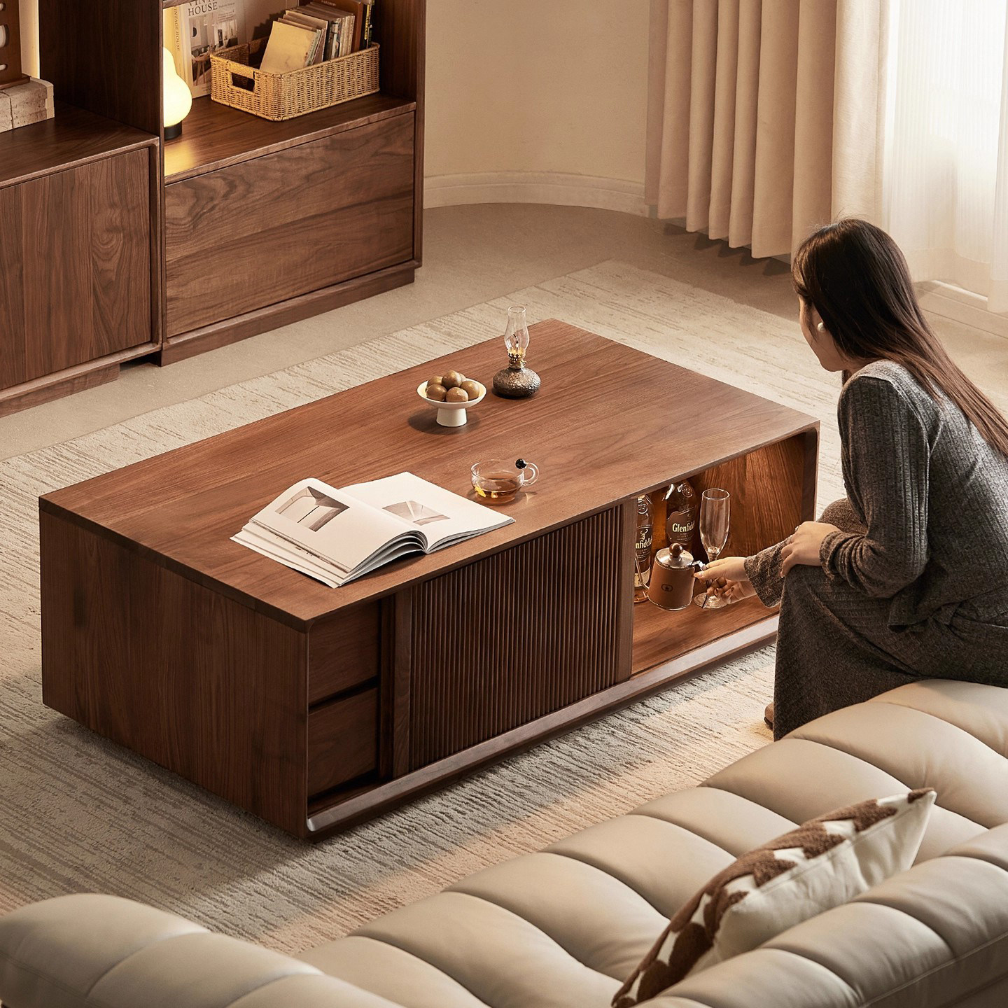 北美黑胡桃木光年茶几