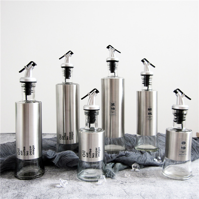 欧式油瓶加厚玻璃油壶不挂油厨房调料瓶套装防漏酱油醋壶家用漂亮