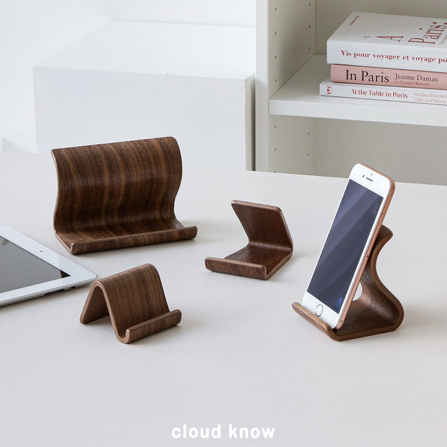 复古创意胡桃木手机支架桌面办公便携稳固实木ipad平板懒人支撑架