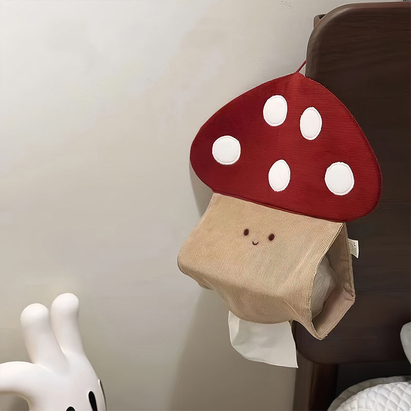 【幸福好物】蘑菇抽纸盒壁挂式纸巾挂袋卧室卫生间客厅可爱纸巾盒