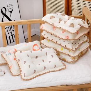 婴儿枕头纯棉纱布宝宝定型枕新生0到6个月头型防偏头矫正吸汗可洗
