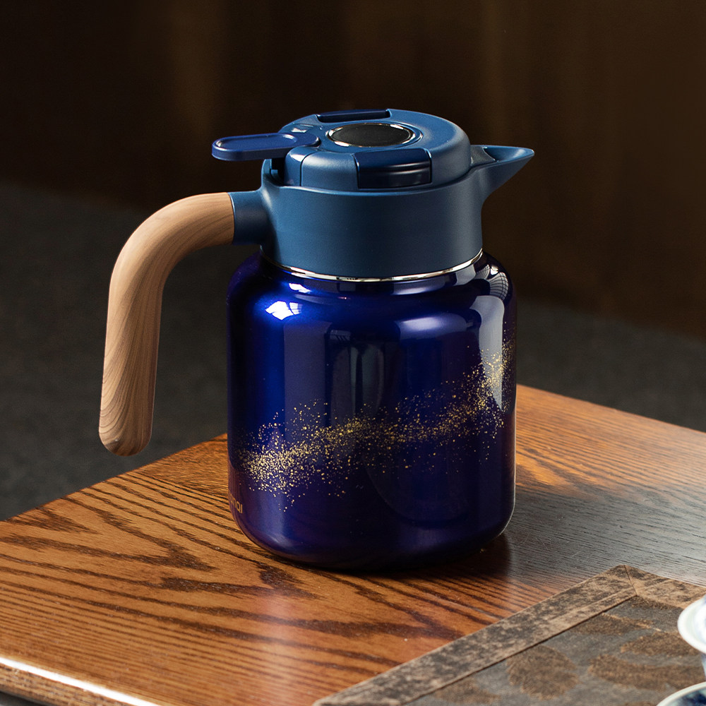 天沏（TIANQI）品臻1500ml内钛外钢焖茶壶保温壶带茶漏 NYT20-150