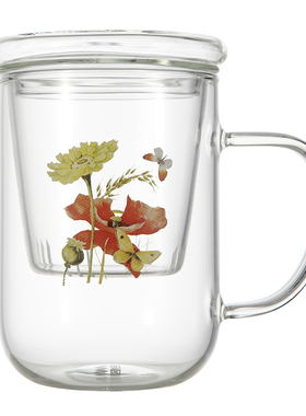 名到MIODO 日本原装进口单层玻璃杯泡茶杯附茶漏 DG-HJ450 450ml