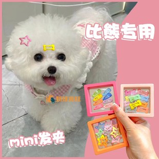 比熊犬专用发夹小狗狗夹子发饰头饰不掉小体比熊犬迷你小发卡配饰