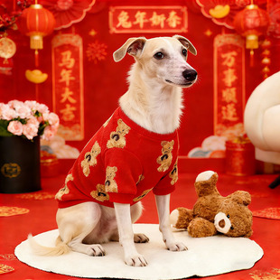 狗狗新年衣服大型犬过年喜庆棉衣春节加厚加绒保暖秋冬天金毛边牧