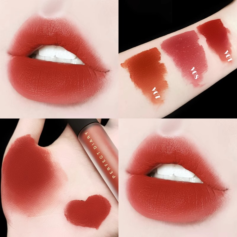 完美日记唇釉口红天鹅绒V01哑光雾面丝绒学生党显白V07平价女唇彩