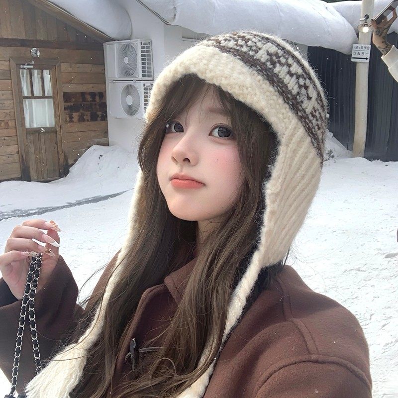 2025费尔岛毛线帽子女款秋冬季女
