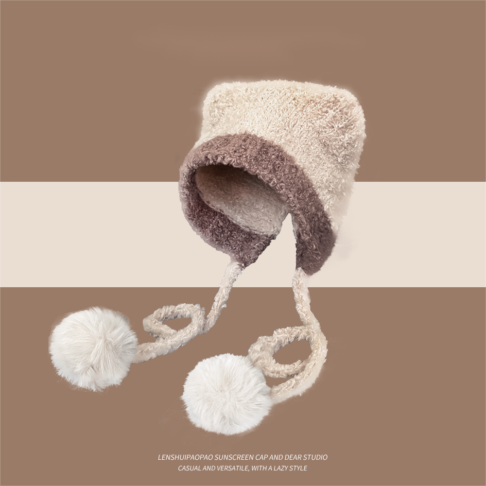 日系可爱泰迪绒小熊耳朵绑带