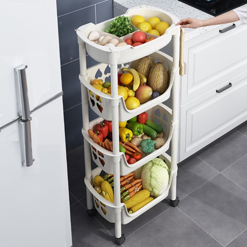 书架置物架桌边小推车蔬菜收纳置物架落地厨房菜筐浴室移动零食架