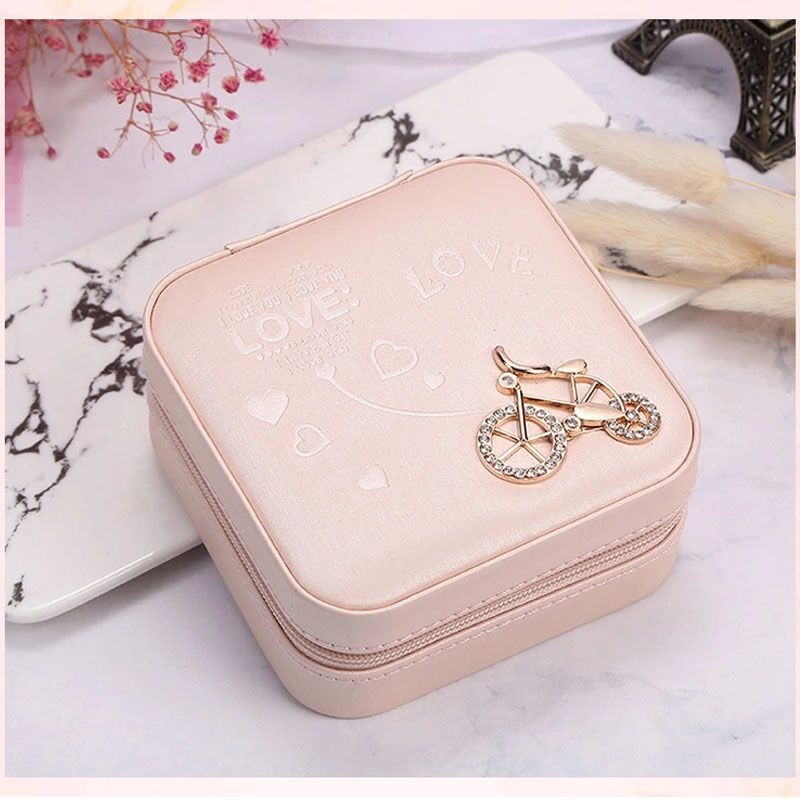 便携耳钉耳饰品首饰收纳盒小巧高颜值大容量戒指珠宝双层欧式展示