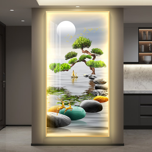 石来运转led带灯入户玄关装饰画 画走廊过道挂画 画壁画 画简约现