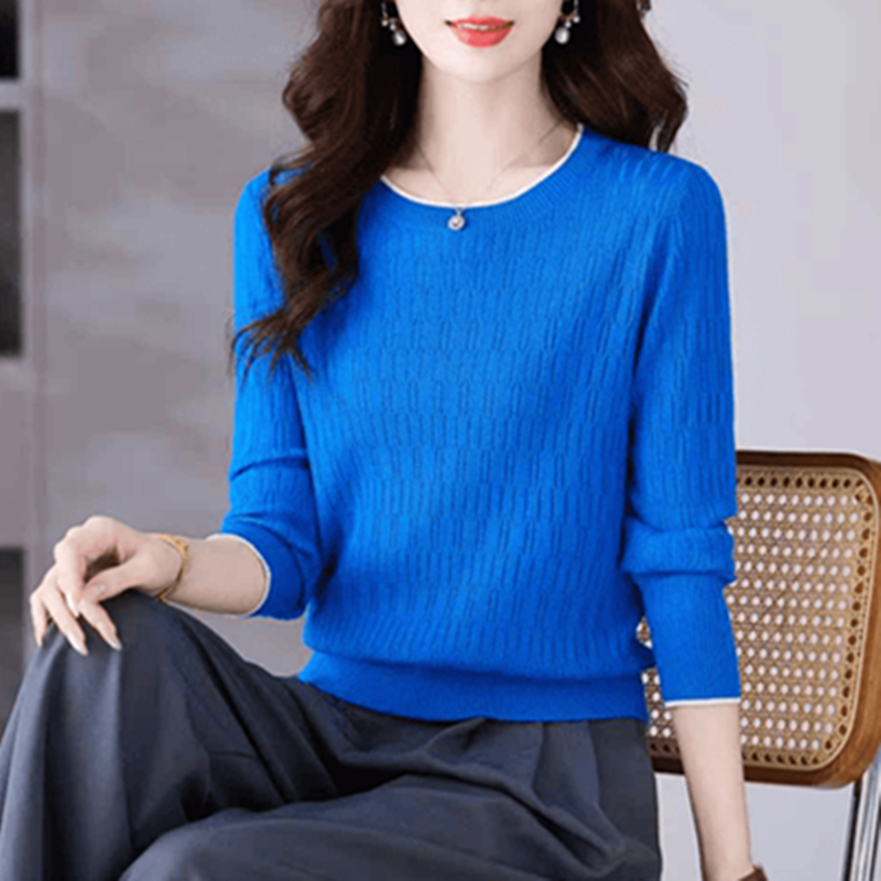 秋季网红新款v领花纹设计显瘦大码休闲妈妈针织衫韩版遮肉撞色T恤,女装/女士精品,毛针织衫,淘宝优惠券,粉丝福利购,淘宝优惠卷