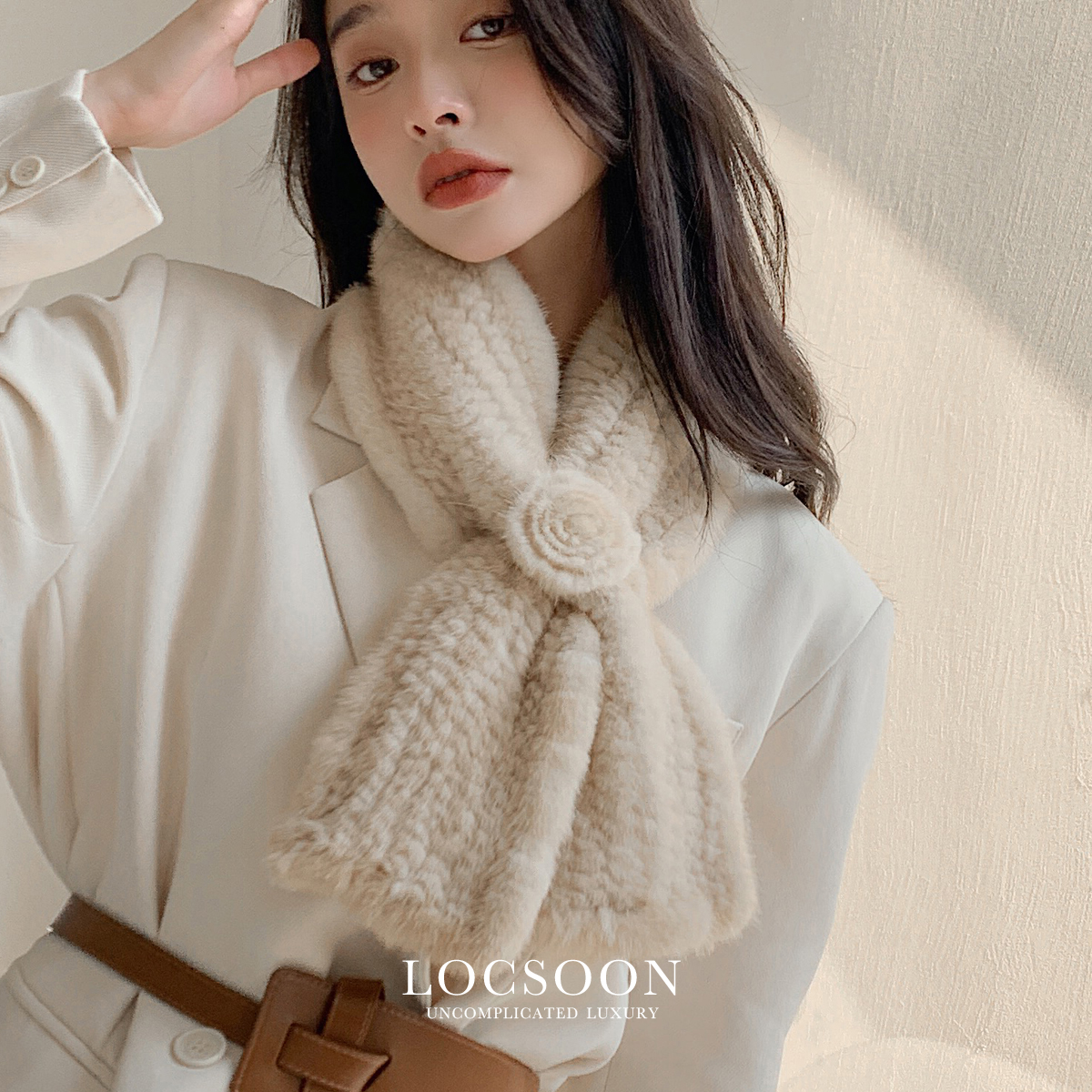 黎宿皮草貂皮围巾奢华女