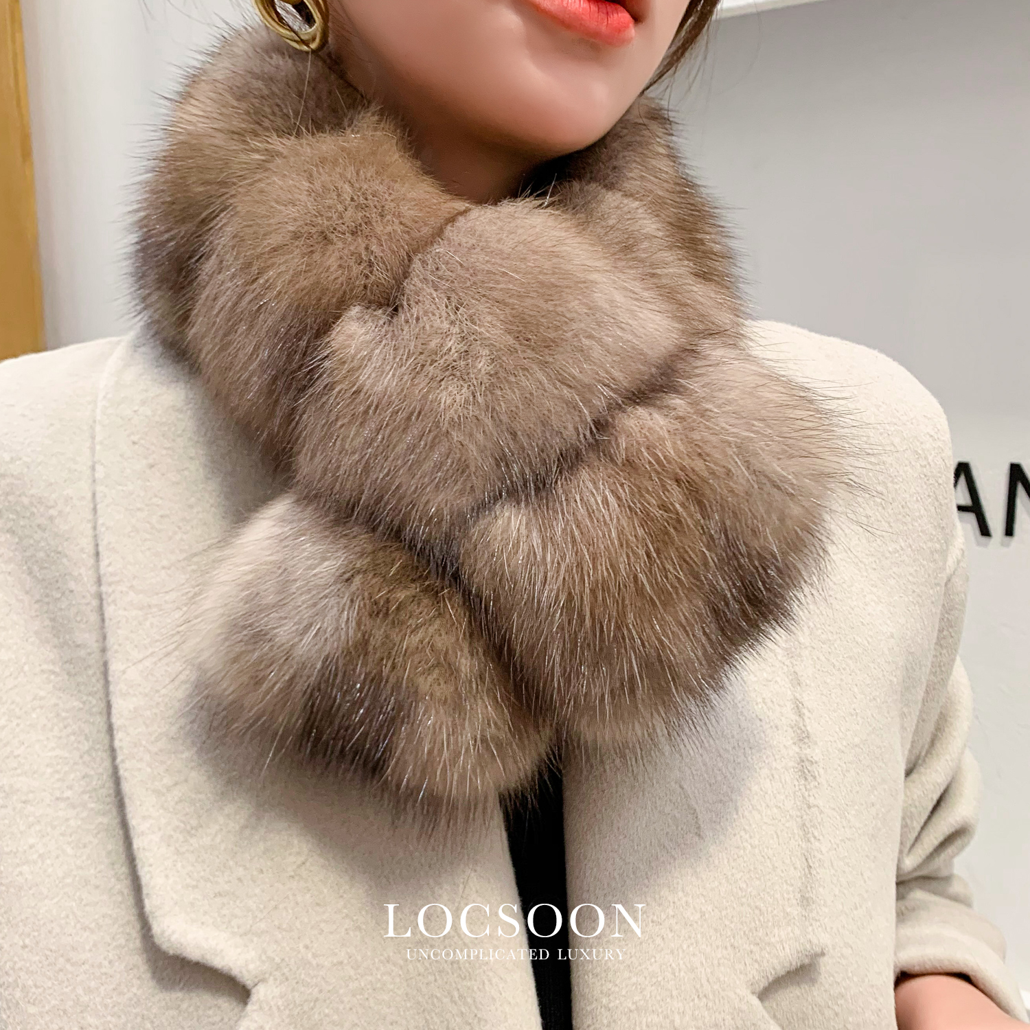 黎宿气质皮草围脖紫貂围巾