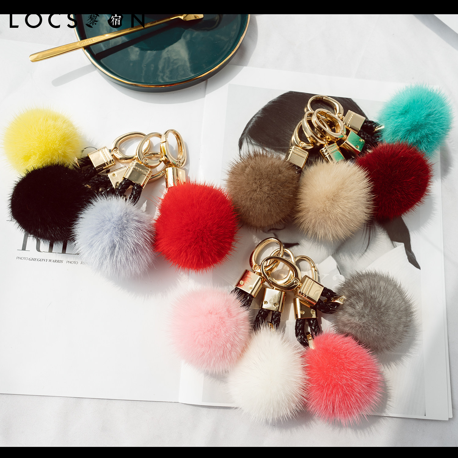 貂毛挂件钥匙扣包包挂饰可爱毛绒