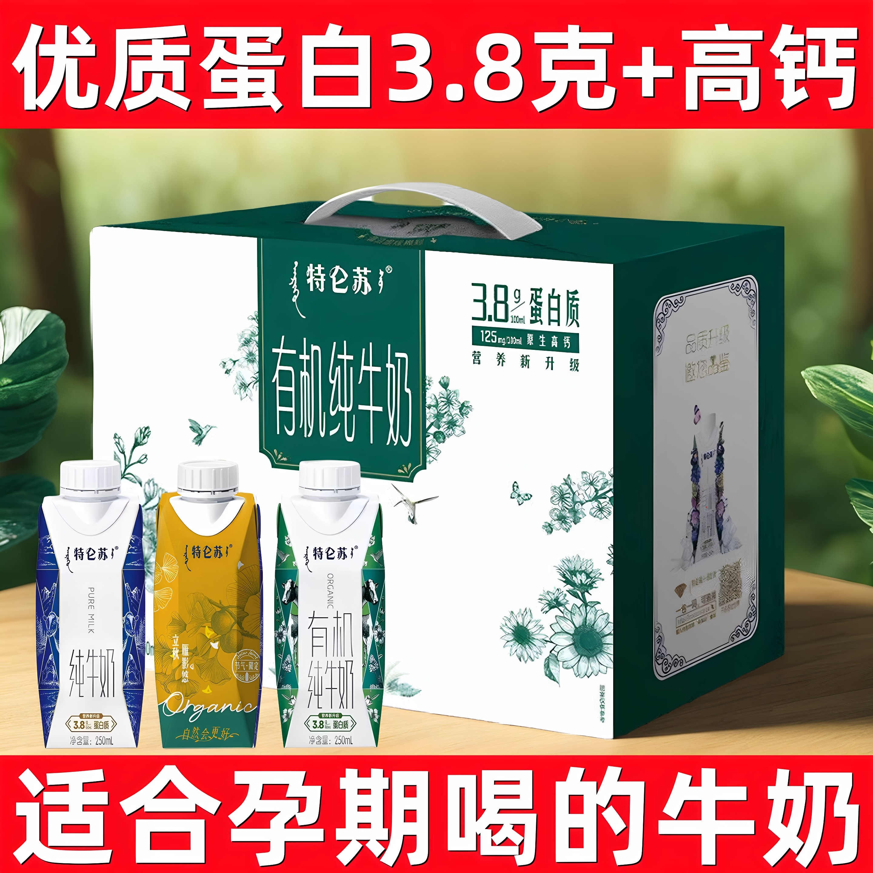 适合孕妇喝的牛奶孕期孕妇可以喝的牛奶营养早餐奶怀孕喝的纯牛奶