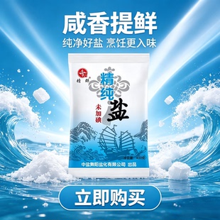 甄选食用盐高品质未加碘精纯盐400g精制盐细盐家用商用食堂腌菜