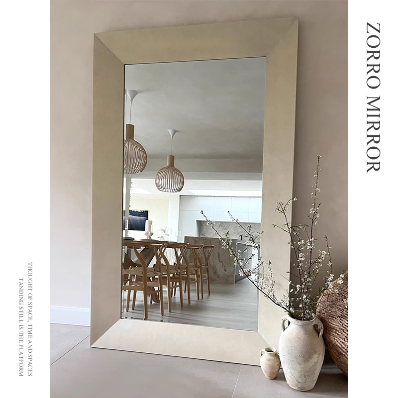 侘寂风复古全身镜法式简约落地穿衣镜家用衣帽间婚纱店试衣大镜子