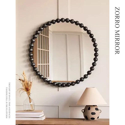 北欧复古浴室镜LED智能洗手间镜子法式玄关壁挂壁炉卧室梳妆镜