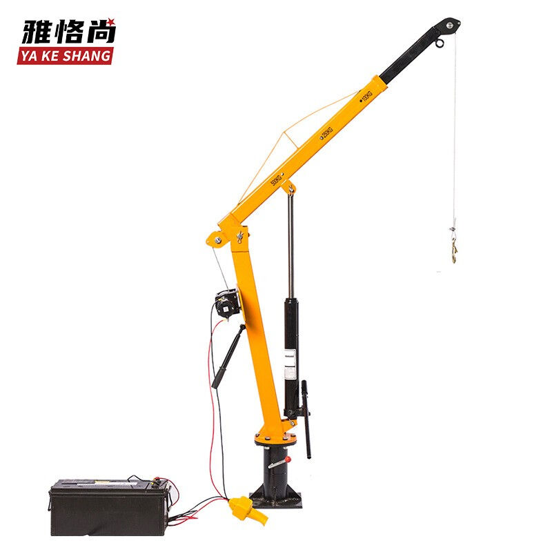 雅恪尚12v24v车载起重吊运机货车随车悬臂小吊机液压1000型*15m