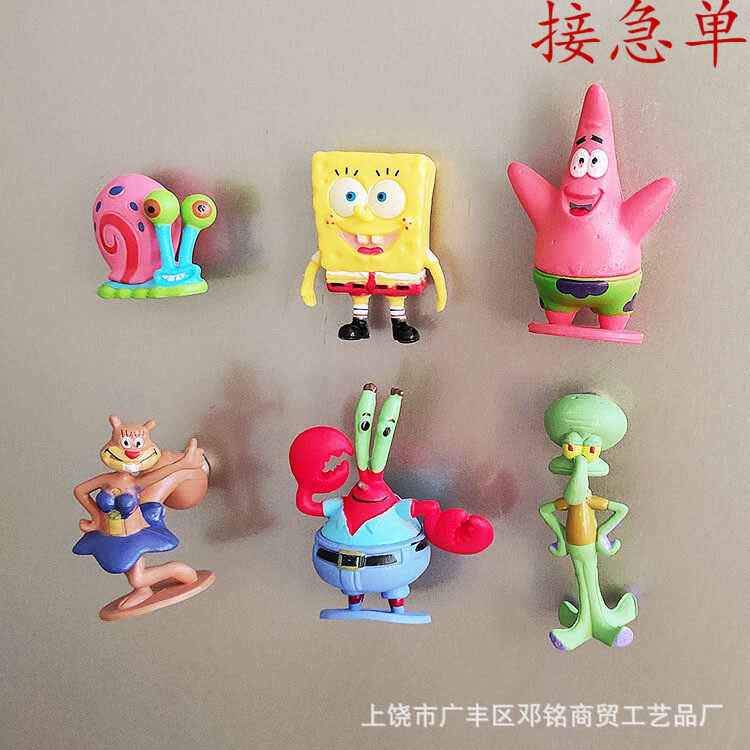 可爱立体海绵宝宝冰箱贴磁贴动物 创意动漫仿真PVC冰箱贴留言贴纸,家居饰品,冰箱贴,淘宝优惠券,粉丝福利购,淘宝优惠卷