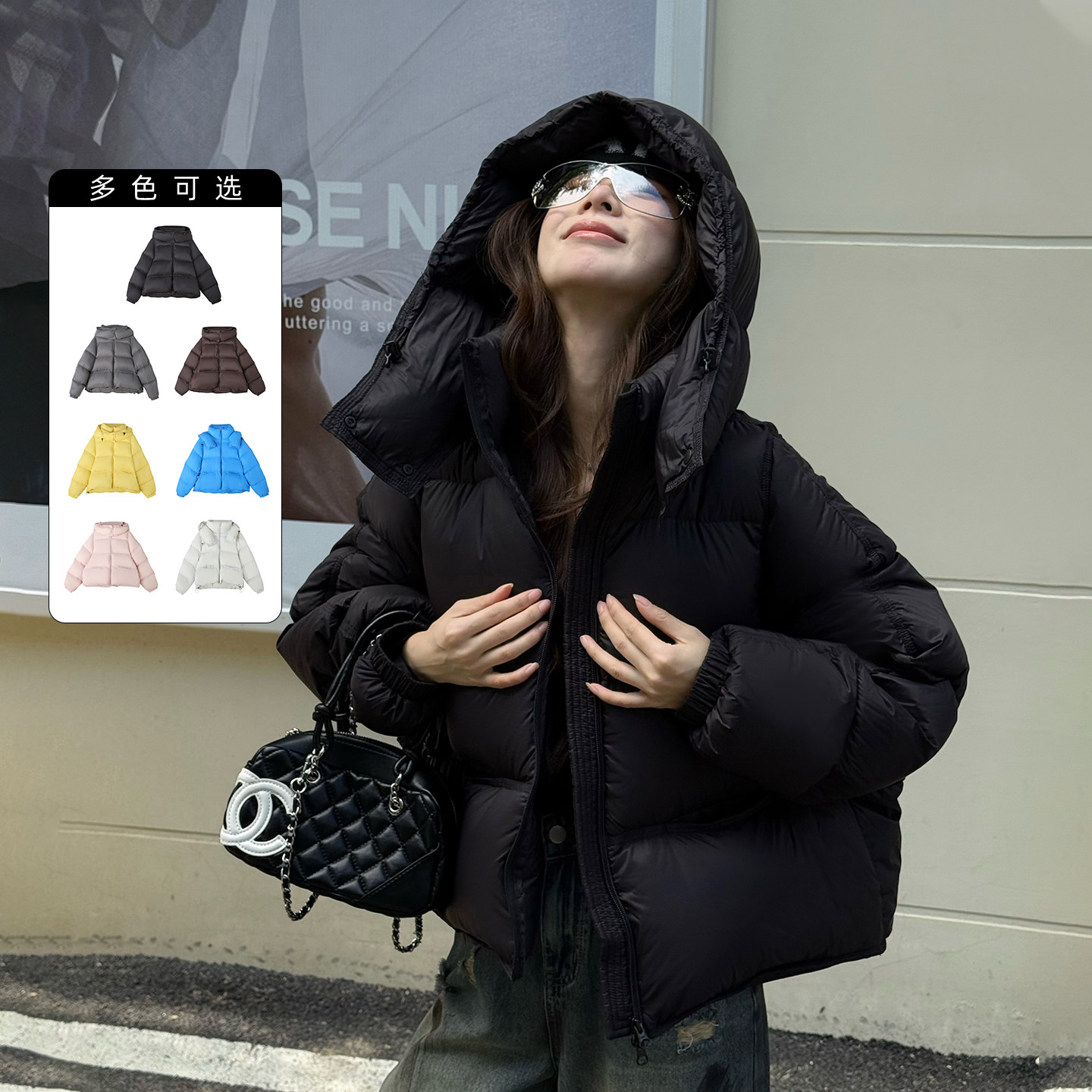 Nikoy冬季新款连帽短款保暖韩版羽绒服