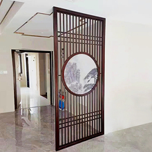 定制实木屏风隔断新中式玄关花格简约入户格栅客厅卧室背景墙装饰
