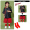 3100 black clothes+3013 red shorts+red headband+pure red socks