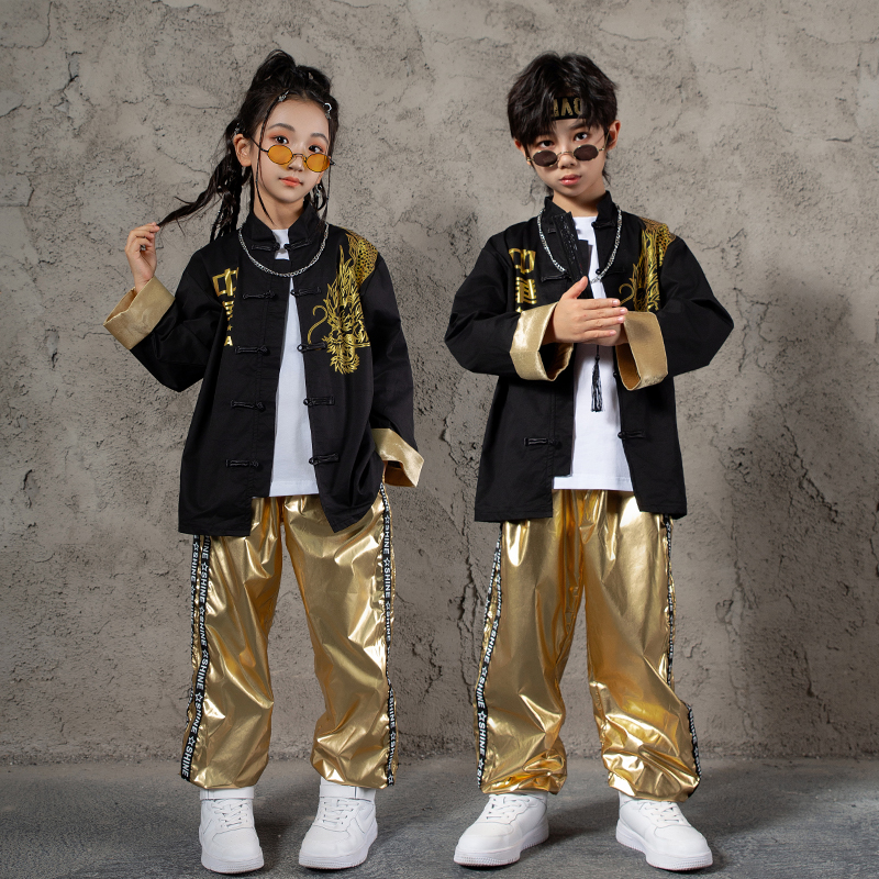 中国风演出服儿童表演hip-hop