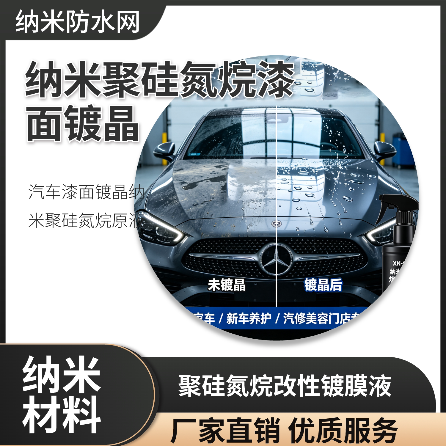 聚硅氮烷汽车漆面疏水抗污镀膜