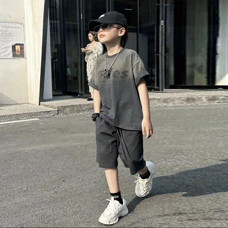 男童夏装套装2026新款男大童夏季痞帅儿童装男孩帅气潮小童男装夏