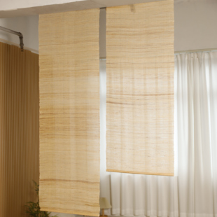 夏布门帘复古遮挡帘背景墙装饰苎麻隔断帘定制玄关风水帘免打孔