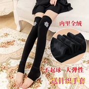 Quần legging cô gái cá tính thu đông hoang dã dễ thương của phụ nữ quần legging vớ xu hướng thời trang vớ đen - Vớ mắt cá chân