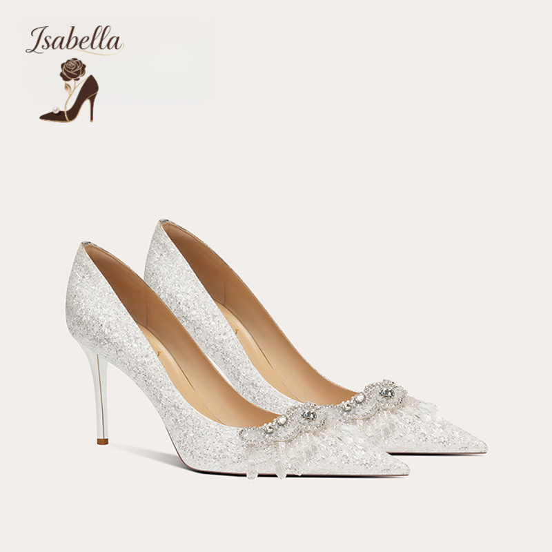 Isabella法式白色婚鞋2023新款新