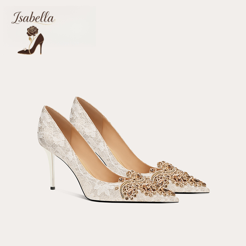 Isabella婚宴新中式刺绣新娘鞋丝