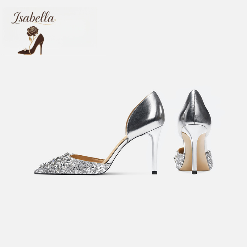 Isabella法式水钻羊皮高跟鞋新娘