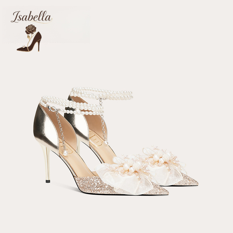 Isabella春夏新款中空凉鞋尖头高