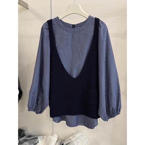 休闲百搭针织背心两件套上衣