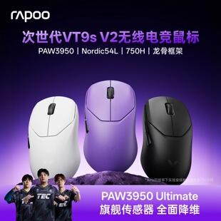 雷柏VT9/VT9s V2无线鼠标3950轻量化双模双8K中大小手电竞fps游戏