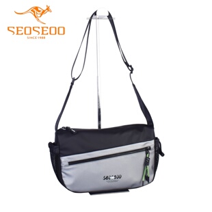 SEOSEOO九州袋鼠男包2026新款商场同款小众轻便布撞色斜挎包69193