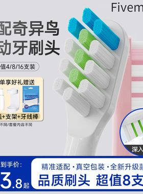 适配KIWIBIRD奇异鸟电动牙刷刷头K3/K5/K8成人清洁儿童替换软毛刷