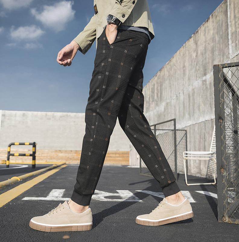 冠军足迹官网秋季新款运动休闲裤男格子九分韩版潮流百搭宽松学生|ruв категории Мужская одежда, брюки - от Buy2taobao.com для оказания профессиональной услуги покупки агента Taobao