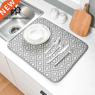 New 1pc Dish Drying Mat For Kitchen Sink Drainer Microfiber